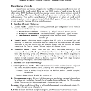 TYPED - 12 CLASSSIFICATION, REPRODUCTION AND DISSEMINATION OF WEEDS.pdf
