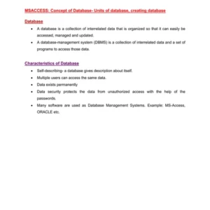 lec13 MSACCESS Concept of Database- Units of database  creating database.pdf